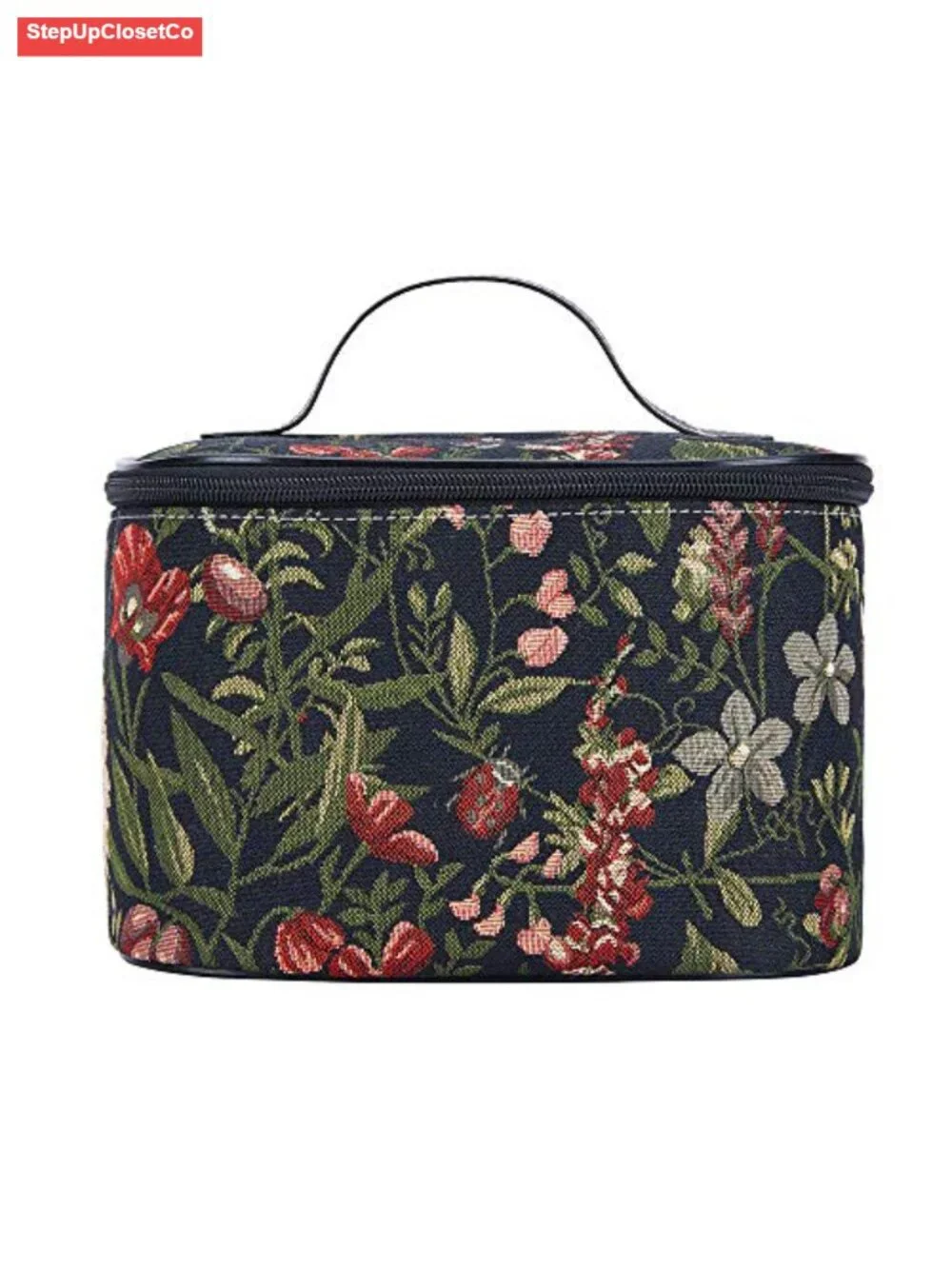 Woven Tapestry Toiletry Bag Makeup Organizer Cosmetic Case with Zipper
